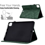 For iPad Pro 11 2024 Tower Embossed Leather Smart Tablet Case(Green)