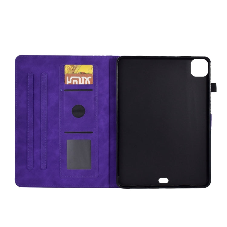 For iPad Pro 11 2024 Tower Embossed Leather Smart Tablet Case(Purple) - iPad Pro 11 2024 Cases by PMC TechLife | Online Shopping South Africa | PMC TechLife | Buy Now Pay Later Mobicred