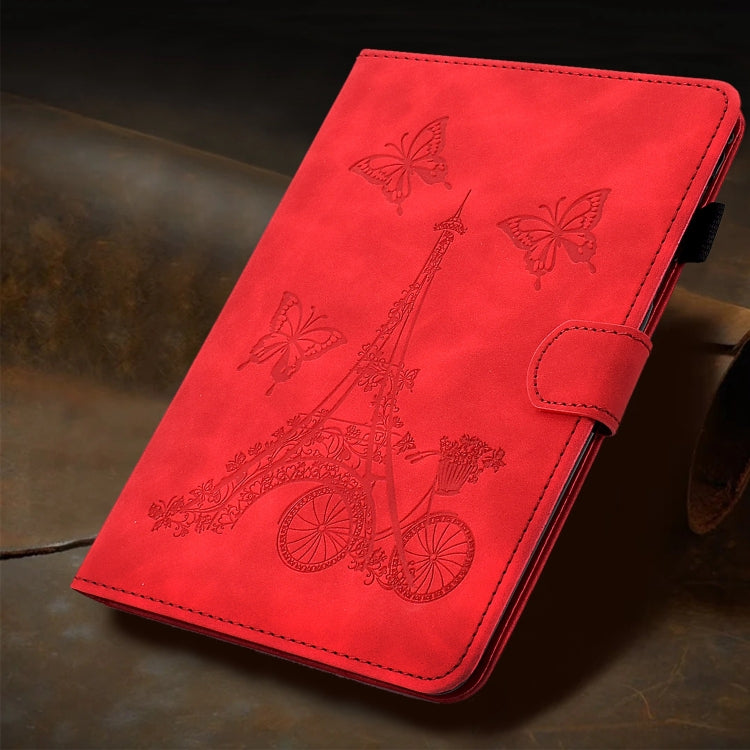 For iPad Pro 11 2024 Tower Embossed Leather Smart Tablet Case(Red)