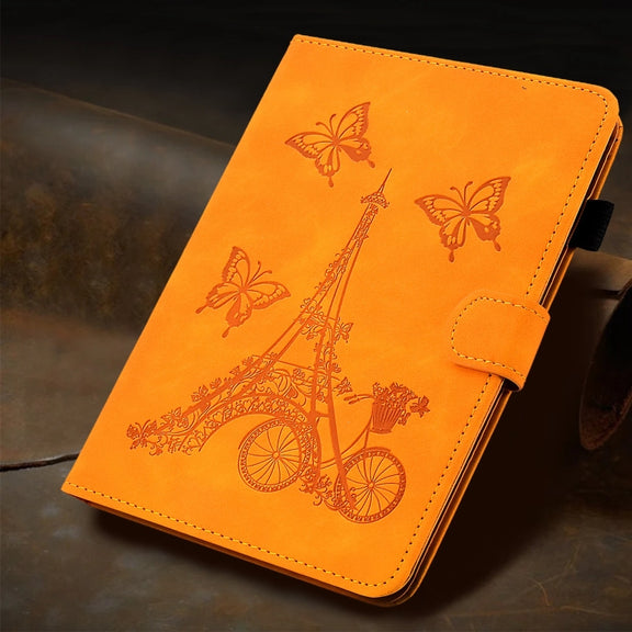 For iPad Pro 11 2024 Tower Embossed Leather Smart Tablet Case(Khaki)