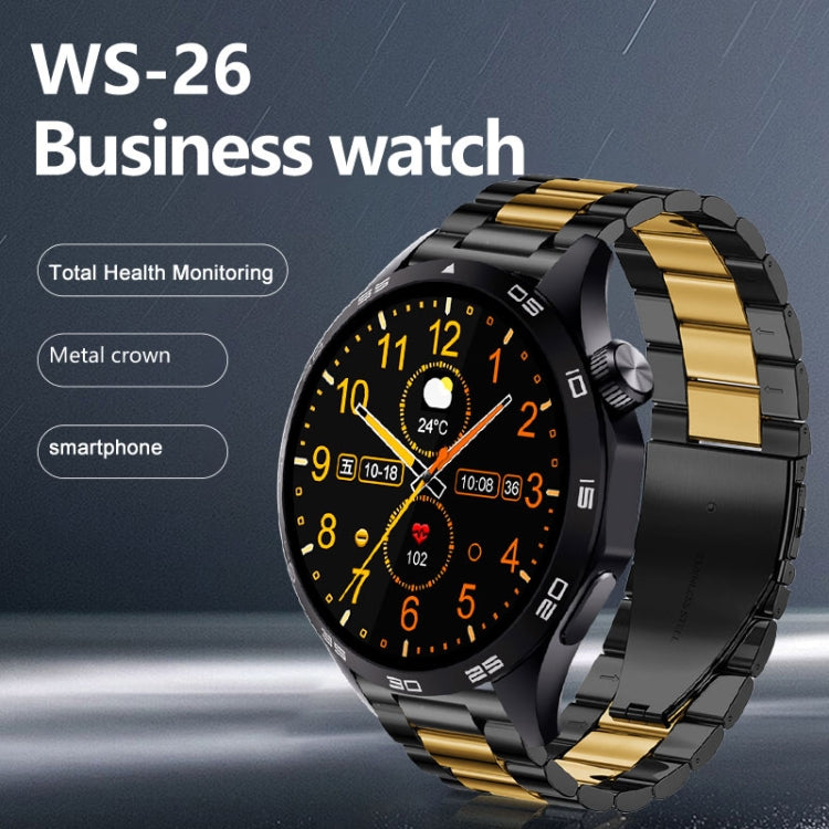 WS-26 1.52 inch IP67 Sport Smart Watch Support Bluetooth Call / Sleep / Blood Oxygen / Heart Rate / Blood Pressure Health Monitor, Steel Strap(Black) - Smart Watches by PMC TechLife | Online Shopping South Africa | PMC TechLife | Buy Now Pay Later Mobicred