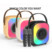 NewRixing NR168W Portable Colorful Bluetooth Speaker Home Dual Mic Karaoke Speaker(Creamy White)