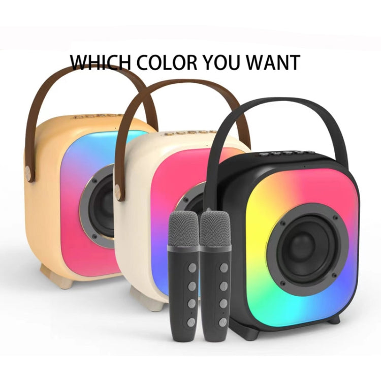 NewRixing NR168W Portable Colorful Bluetooth Speaker Home Dual Mic Karaoke Speaker(Creamy White)