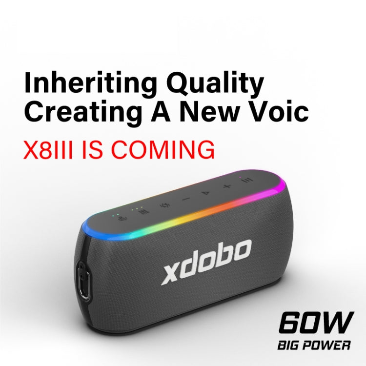 Xdobo X8 III BT5.3 IPX7 Wireless Speaker with RGB Light, Support Bluetooth/TF Card/USB/AUX(Grey) - free shipping - PMC Jewellery - Order now!