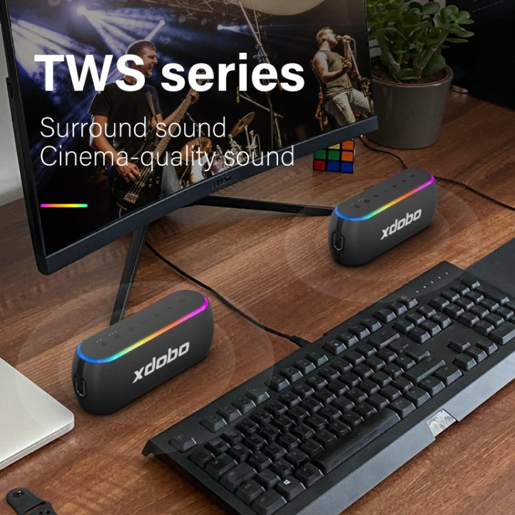 Xdobo X8 III BT5.3 IPX7 Wireless Speaker with RGB Light, Support Bluetooth/TF Card/USB/AUX(Grey) - free shipping - PMC Jewellery - Order now!