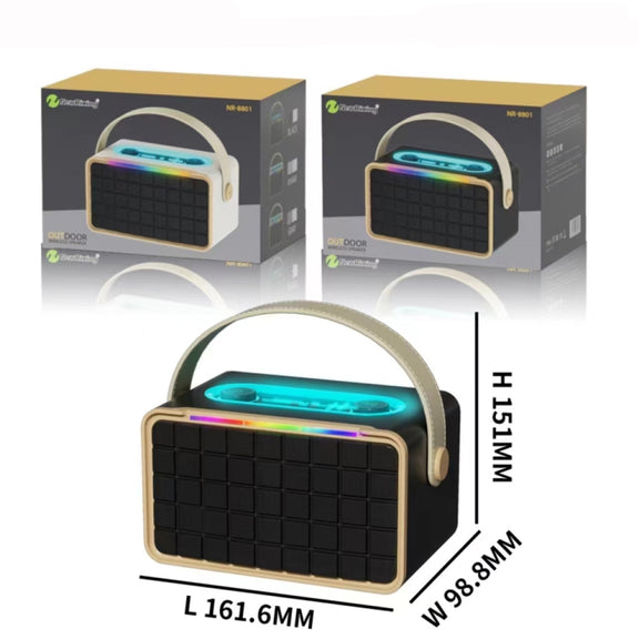 NewRixing NR8801 15W Portable Outdoor Bluetooth Speaker TWS Stereo Speaker(khaki)