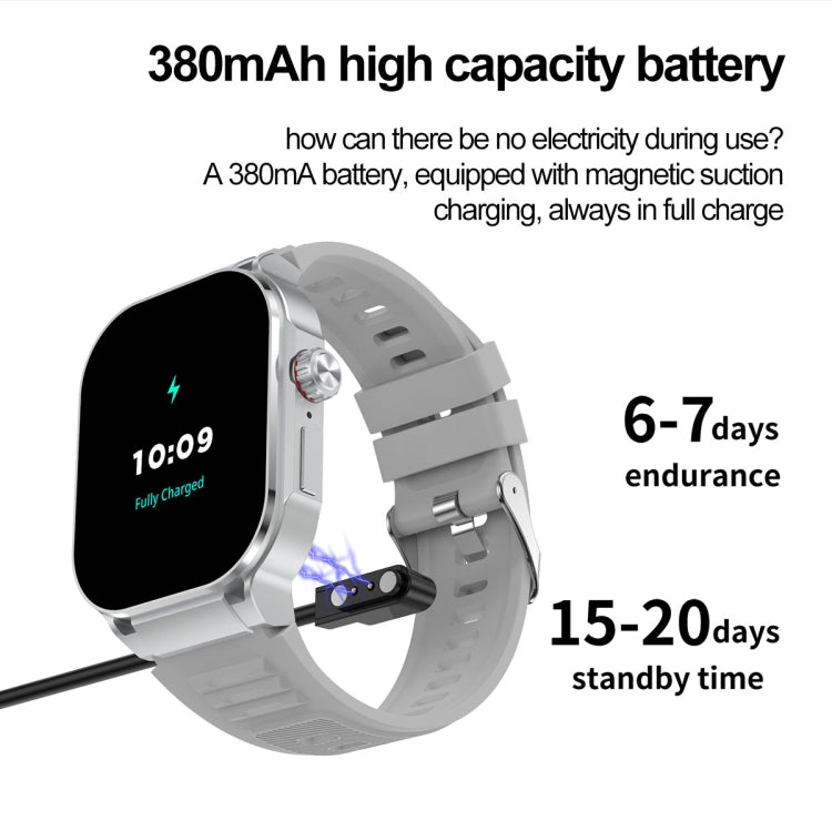 G40S 2.06 inch IP67 BT5.2 Sport Smart Watch, Support Bluetooth Call / Sleep / Blood Oxygen / Heart Rate / Blood Pressure Health Monitor(Grey) - Smart Watches by PMC TechLife | Online Shopping South Africa | PMC TechLife | Buy Now Pay Later Mobicred