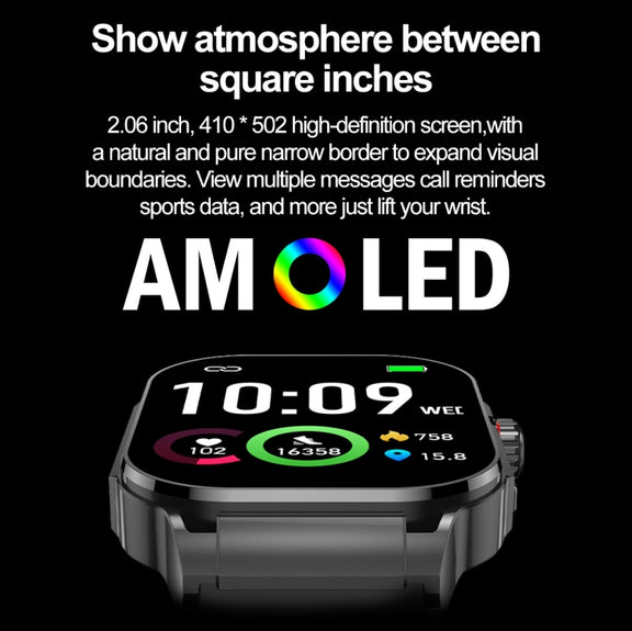 G40S 2.06 inch IP67 BT5.2 Sport Smart Watch, Support Bluetooth Call / Sleep / Blood Oxygen / Heart Rate / Blood Pressure Health Monitor(Black)