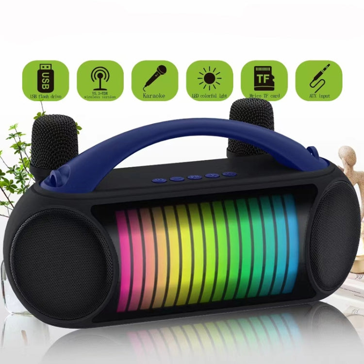 NewRixing NR-222 Portable Outdoor Dual Mic Colorful Wireless Bluetooth Speaker(Black) - free shipping - PMC Jewellery - Order now!