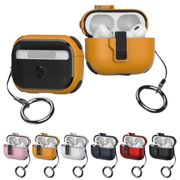For AirPods Pro 2 Mechanical Switch Lock Bluetooth Earphone Protective Case(Pink)