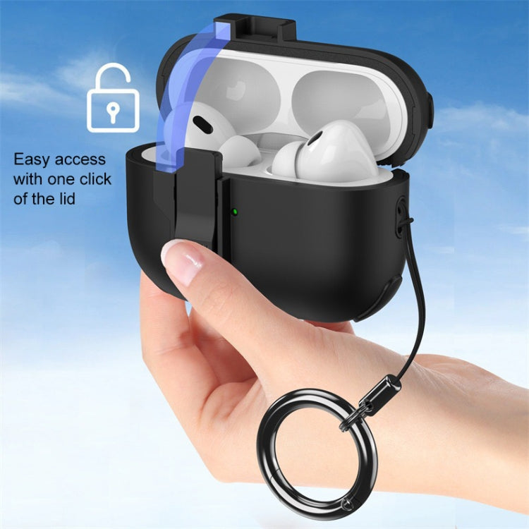 For AirPods Pro 2 Mechanical Switch Lock Bluetooth Earphone Protective Case(Pink)