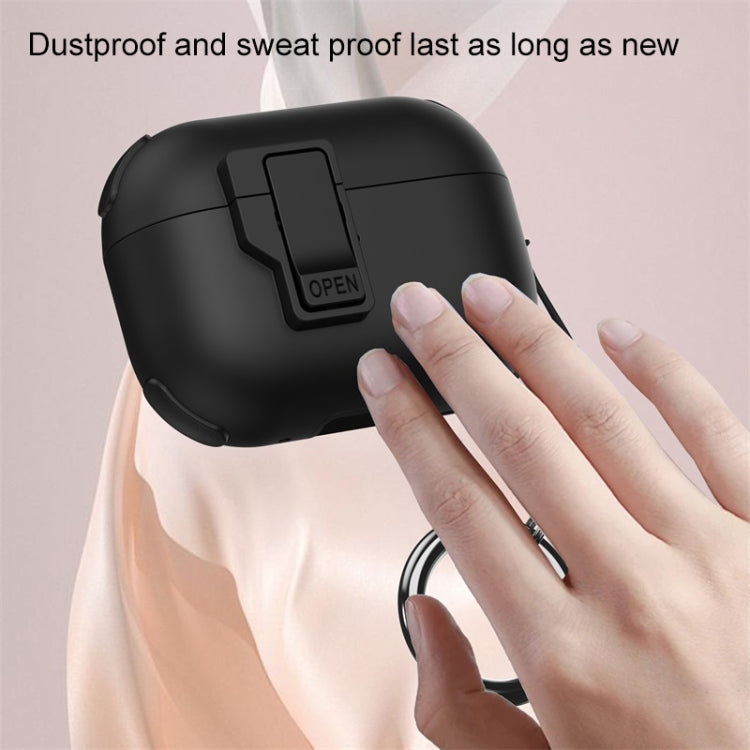 For AirPods Pro 2 Mechanical Switch Lock Bluetooth Earphone Protective Case(Pink)