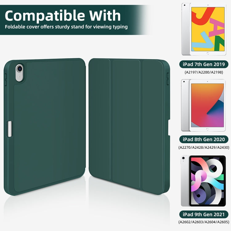For iPad Air 11 2024 3-fold TPU Smart Leather Tablet Case with Pen Slot(Dark Green) - iPad Air 11 2024 Cases by PMC TechLife | Online Shopping South Africa | PMC TechLife | Buy Now Pay Later Mobicred