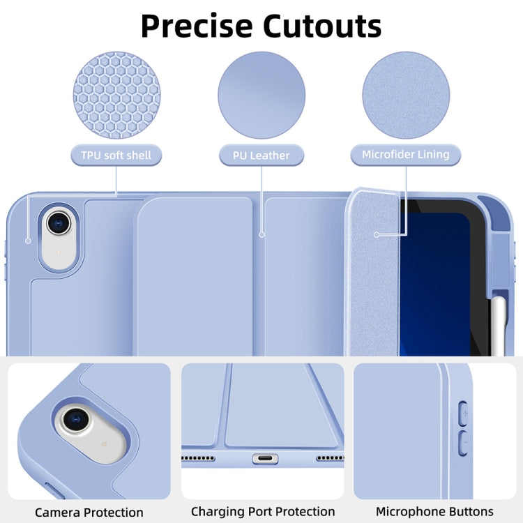 For iPad Air 11 2024 3-fold TPU Smart Leather Tablet Case with Pen Slot(Ice Blue) - iPad Air 11 2024 Cases by PMC TechLife | Online Shopping South Africa | PMC TechLife | Buy Now Pay Later Mobicred