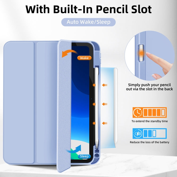 For iPad Air 11 2024 3-fold TPU Smart Leather Tablet Case with Pen Slot(Ice Blue) - iPad Air 11 2024 Cases by PMC TechLife | Online Shopping South Africa | PMC TechLife | Buy Now Pay Later Mobicred