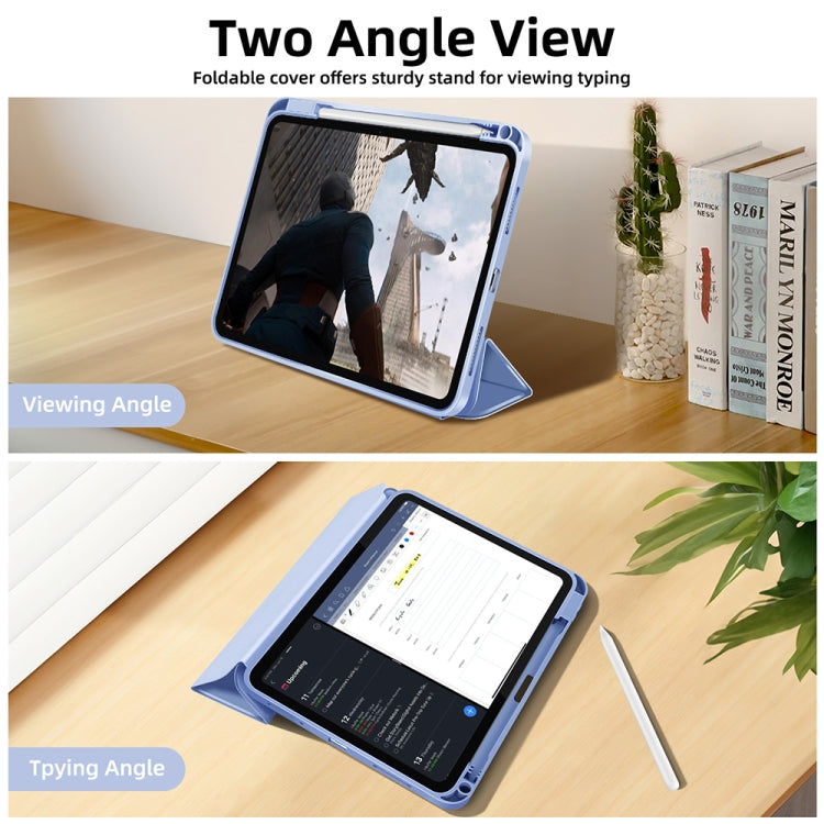 For iPad Air 11 2024 3-fold TPU Smart Leather Tablet Case with Pen Slot(Ice Blue) - iPad Air 11 2024 Cases by PMC TechLife | Online Shopping South Africa | PMC TechLife | Buy Now Pay Later Mobicred