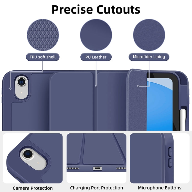 For iPad Air 11 2024 3-fold TPU Smart Leather Tablet Case with Pen Slot(Royal Blue) - iPad Air 11 2024 Cases by PMC TechLife | Online Shopping South Africa | PMC TechLife | Buy Now Pay Later Mobicred