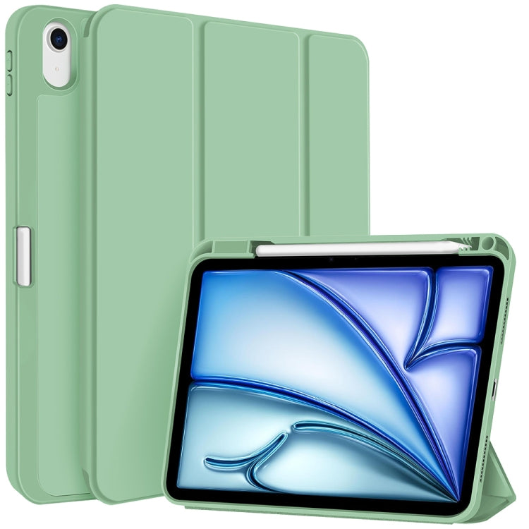 For iPad Air 11 2024 3-fold TPU Smart Leather Tablet Case with Pen Slot(Green) - iPad Air 11 2024 Cases by PMC TechLife | Online Shopping South Africa | PMC TechLife | Buy Now Pay Later Mobicred