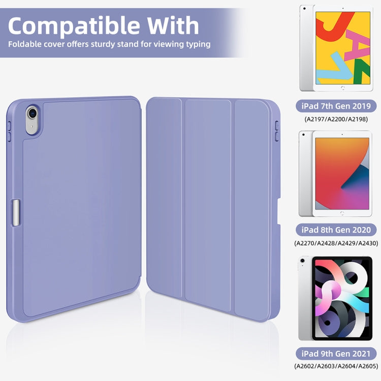 For iPad Air 11 2025 / 2024 3-fold TPU Smart Leather Tablet Case with Pen Slot(Lavender Purple) - iPad Air 11 2025 / 2024 Cases by PMC TechLife | Online Shopping South Africa | PMC TechLife | Buy Now Pay Later Mobicred