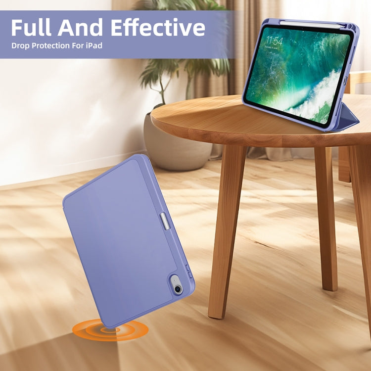 For iPad Air 11 2025 / 2024 3-fold TPU Smart Leather Tablet Case with Pen Slot(Lavender Purple) - iPad Air 11 2025 / 2024 Cases by PMC TechLife | Online Shopping South Africa | PMC TechLife | Buy Now Pay Later Mobicred