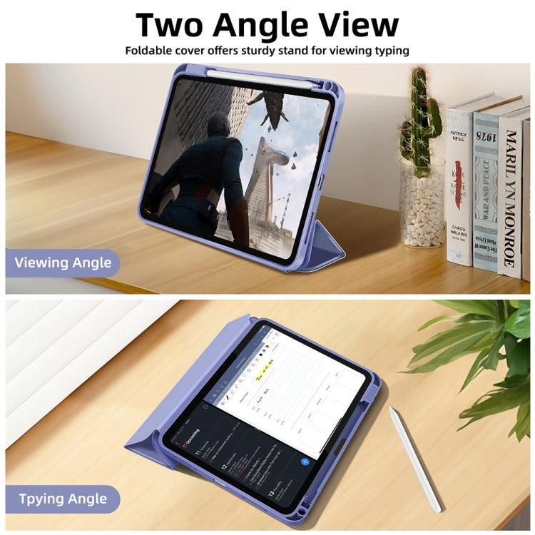 For iPad Air 11 2025 / 2024 3-fold TPU Smart Leather Tablet Case with Pen Slot(Lavender Purple) - iPad Air 11 2025 / 2024 Cases by PMC TechLife | Online Shopping South Africa | PMC TechLife | Buy Now Pay Later Mobicred