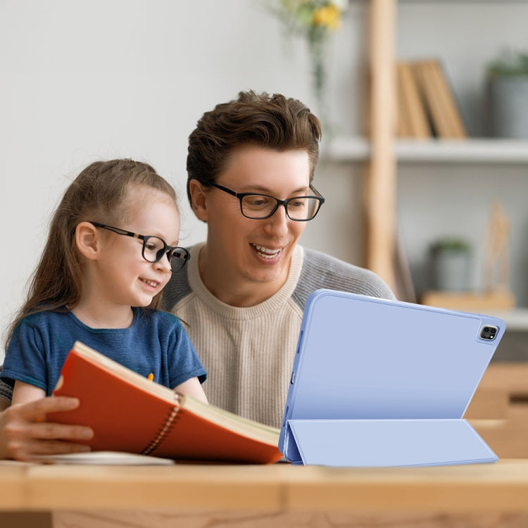 For iPad Pro 11 2024 3-fold TPU Smart Leather Tablet Case with Pen Slot(Ice Blue) - iPad Pro 11 2024 Cases by PMC TechLife | Online Shopping South Africa | PMC TechLife | Buy Now Pay Later Mobicred