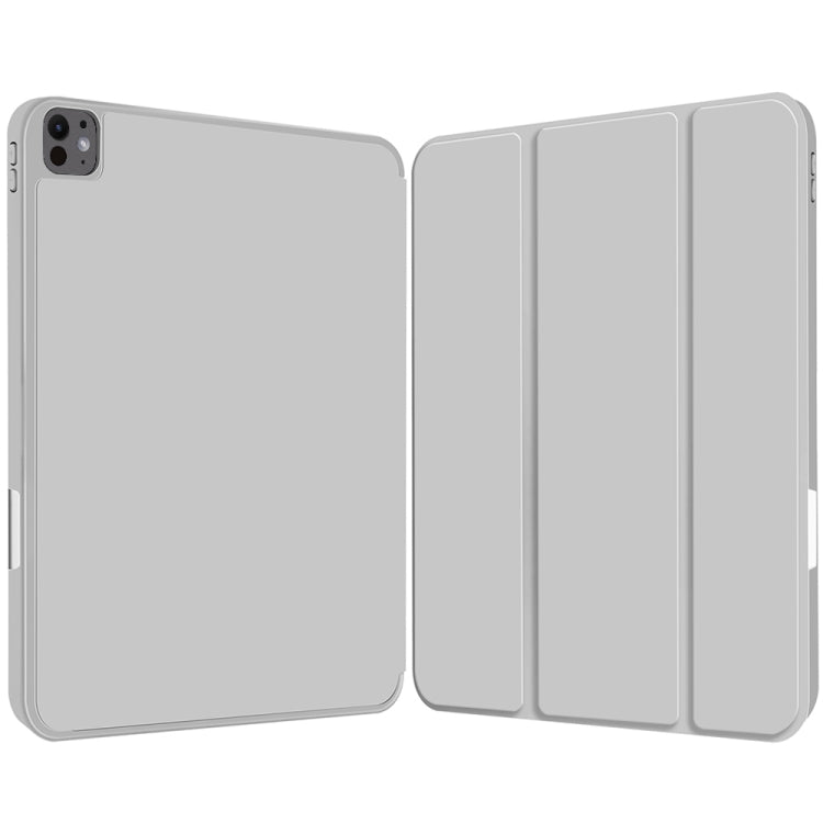 For iPad Pro 11 2024 3-fold TPU Smart Leather Tablet Case with Pen Slot(Grey) - iPad Pro 11 2024 Cases by PMC TechLife | Online Shopping South Africa | PMC TechLife | Buy Now Pay Later Mobicred