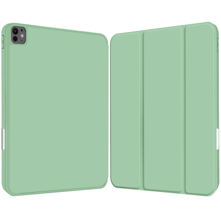 For iPad Pro 11 2024 3-fold TPU Smart Leather Tablet Case with Pen Slot(Green) - iPad Pro 11 2024 Cases by PMC TechLife | Online Shopping South Africa | PMC TechLife | Buy Now Pay Later Mobicred