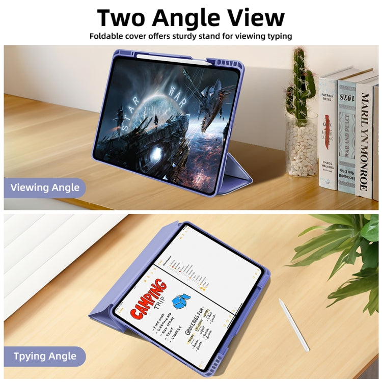 For iPad Pro 11 2024 3-fold TPU Smart Leather Tablet Case with Pen Slot(Lavender Purple) - iPad Pro 11 2024 Cases by PMC TechLife | Online Shopping South Africa | PMC TechLife | Buy Now Pay Later Mobicred