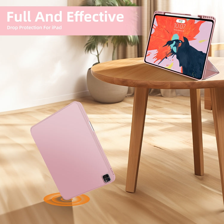 For iPad Pro 13 2024 3-fold TPU Smart Leather Tablet Case with Pen Slot(Pink) - iPad Pro 13 2024 Cases by PMC TechLife | Online Shopping South Africa | PMC TechLife | Buy Now Pay Later Mobicred