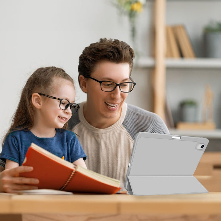 For iPad Pro 13 2024 3-fold TPU Smart Leather Tablet Case with Pen Slot(Grey) - iPad Pro 13 2024 Cases by PMC TechLife | Online Shopping South Africa | PMC TechLife | Buy Now Pay Later Mobicred