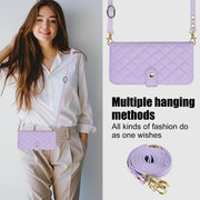 For Google Pixel 6a Crossbody Multifunction Rhombic Leather Phone Case(Purple)