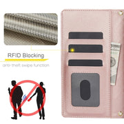 For Samsung Galaxy S24 Ultra 5G Crossbody Multifunction Rhombic Leather Phone Case(Rose Gold)