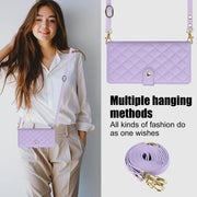 For Samsung Galaxy S24 Ultra 5G Crossbody Multifunction Rhombic Leather Phone Case(Purple)