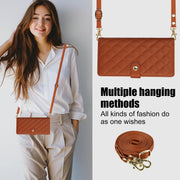 For Samsung Galaxy S24 Ultra 5G Crossbody Multifunction Rhombic Leather Phone Case(Brown)