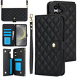 For Samsung Galaxy S24+ 5G Crossbody Multifunction Rhombic Leather Phone Case(Black) - free shipping - PMC Jewellery - Order now!