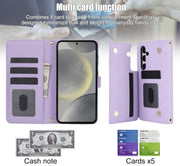 For Samsung Galaxy S24+ 5G Crossbody Multifunction Rhombic Leather Phone Case(Purple)