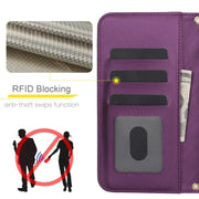 For Samsung Galaxy S24 5G Crossbody Multifunction Rhombic Leather Phone Case(Dark Purple)