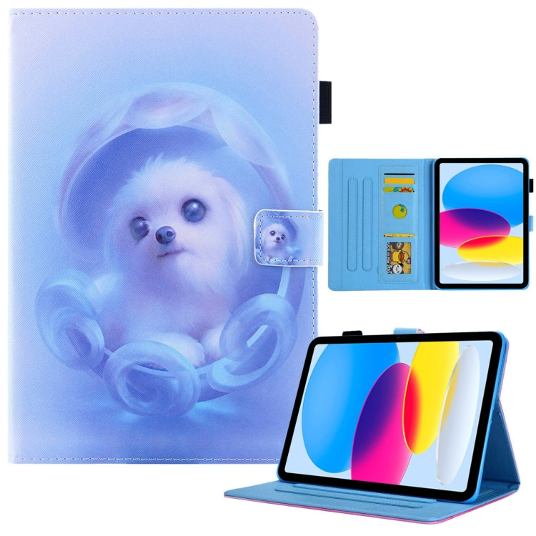 For iPad Pro 11 2024 Colored Drawing Leather Smart Tablet Case(Blue Dog) - iPad Pro 11 2024 Cases by PMC TechLife | Online Shopping South Africa | PMC TechLife | Buy Now Pay Later Mobicred