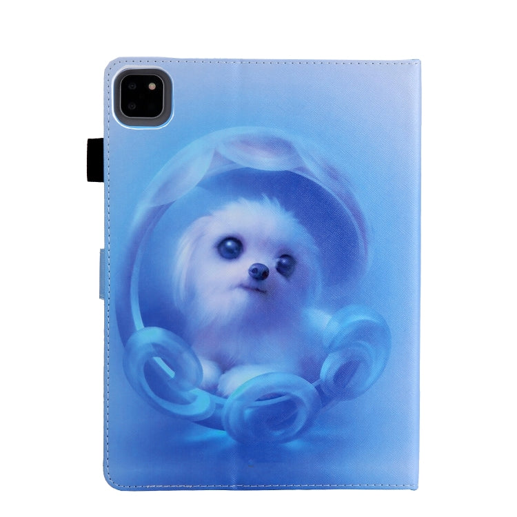 For iPad Pro 11 2024 Colored Drawing Leather Smart Tablet Case(Blue Dog) - iPad Pro 11 2024 Cases by PMC TechLife | Online Shopping South Africa | PMC TechLife | Buy Now Pay Later Mobicred