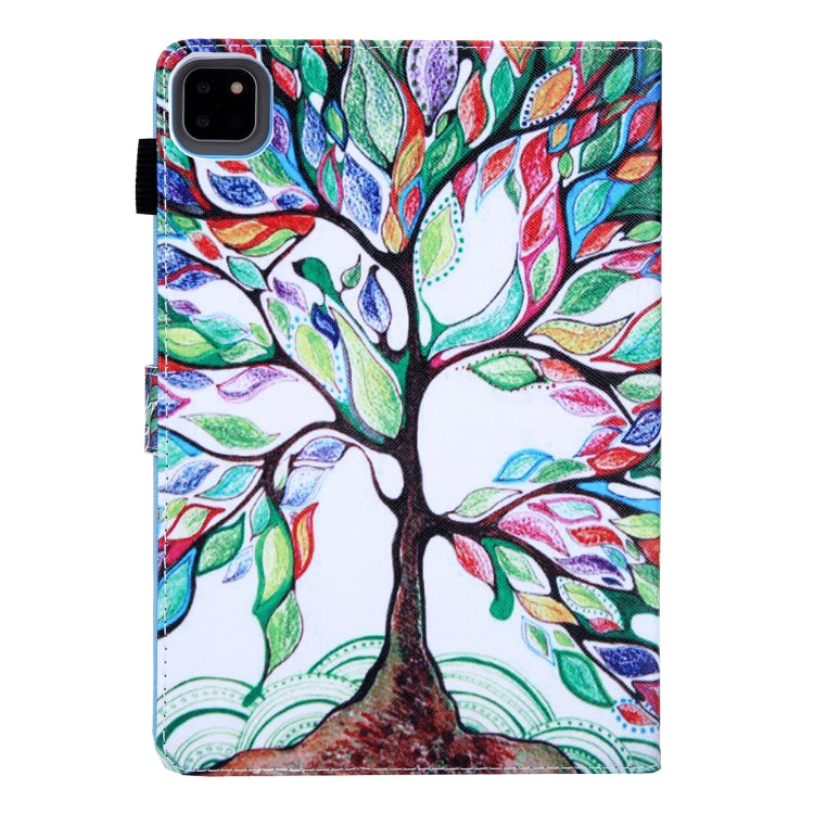For iPad Pro 11 2024 Colored Drawing Leather Smart Tablet Case(Life Tree)