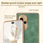 For Honor Magic6 Pro Electroplating Lambskin Leather Phone Case(Black)