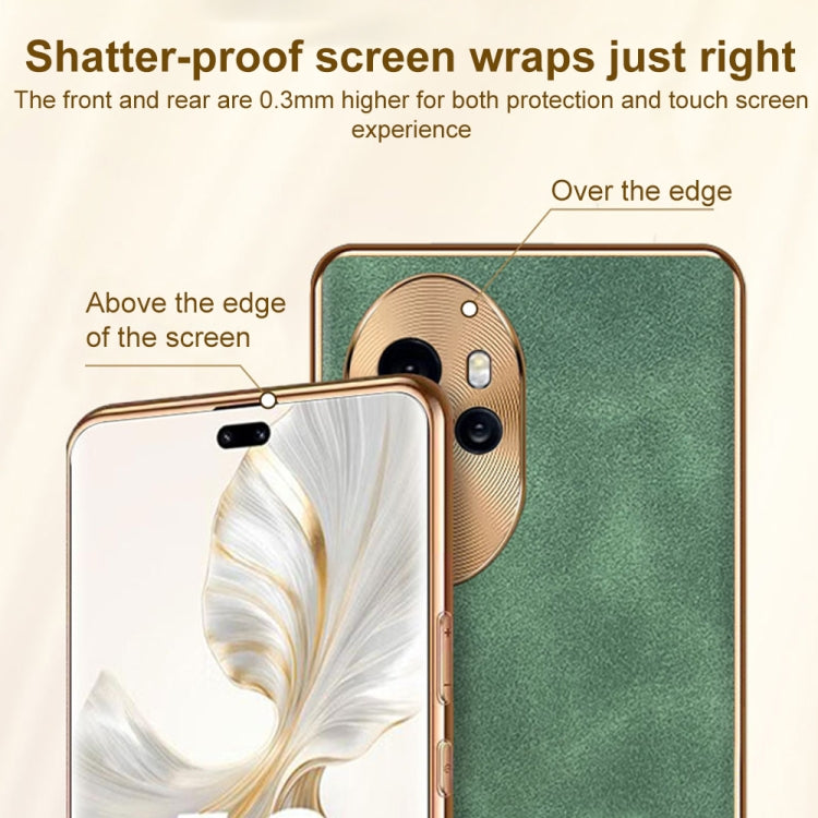 For Honor Magic6 Pro Electroplating Lambskin Leather Phone Case(Grey)