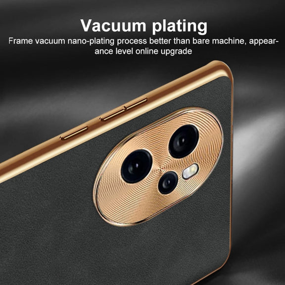 For Honor Magic6 Pro Electroplating Lambskin Leather Phone Case(Blue)