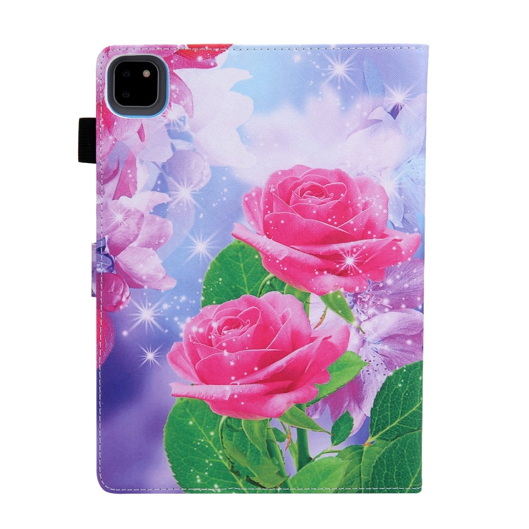 For iPad Pro 11 2024 Colored Drawing Leather Smart Tablet Case(Red Rose) - iPad Pro 11 2024 Cases by PMC TechLife | Online Shopping South Africa | PMC TechLife | Buy Now Pay Later Mobicred