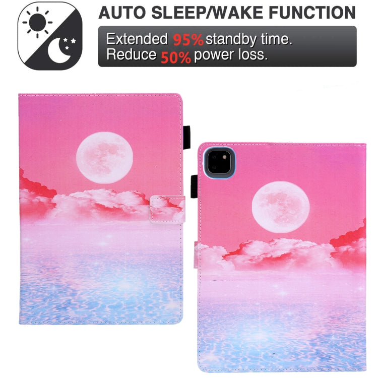 For iPad Pro 11 2024 Colored Drawing Leather Smart Tablet Case(Red Moom) - iPad Pro 11 2024 Cases by PMC TechLife | Online Shopping South Africa | PMC TechLife | Buy Now Pay Later Mobicred