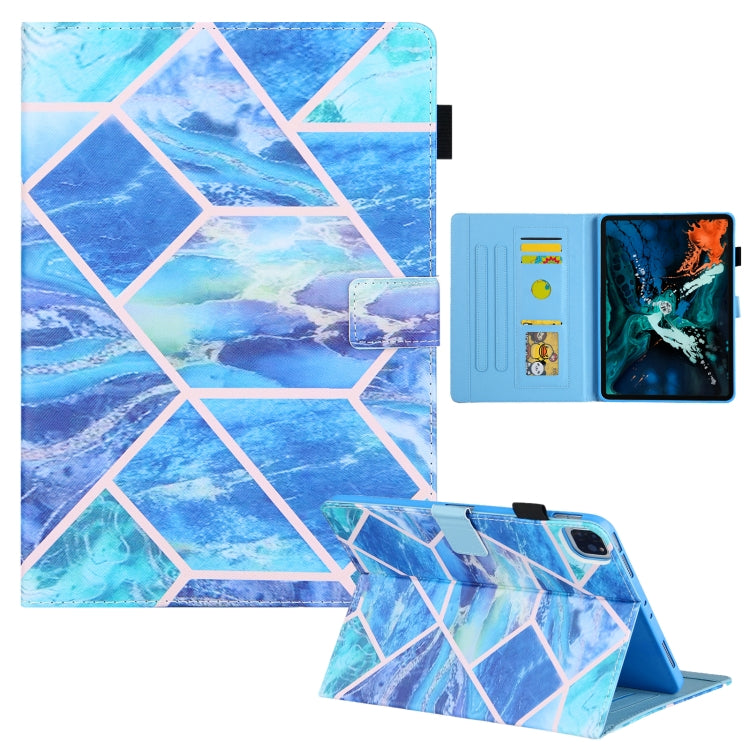 For iPad Pro 11 2024 Colored Drawing Leather Smart Tablet Case(Blue Grid) - iPad Pro 11 2024 Cases by PMC TechLife | Online Shopping South Africa | PMC TechLife | Buy Now Pay Later Mobicred
