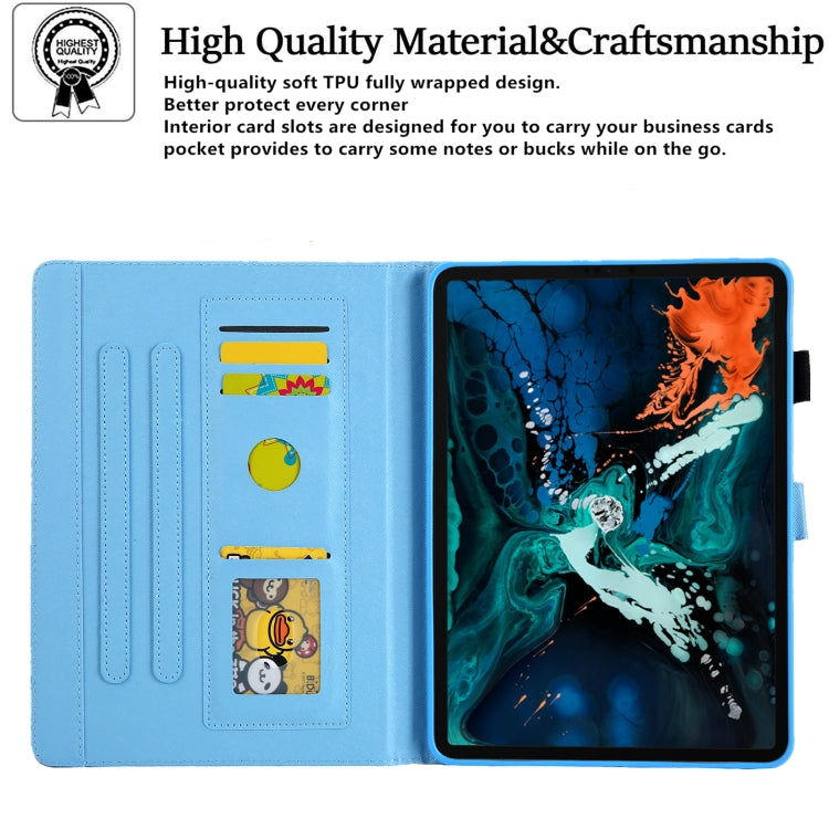For iPad Pro 11 2024 Colored Drawing Leather Smart Tablet Case(Blue Gold) - iPad Pro 11 2024 Cases by PMC TechLife | Online Shopping South Africa | PMC TechLife | Buy Now Pay Later Mobicred