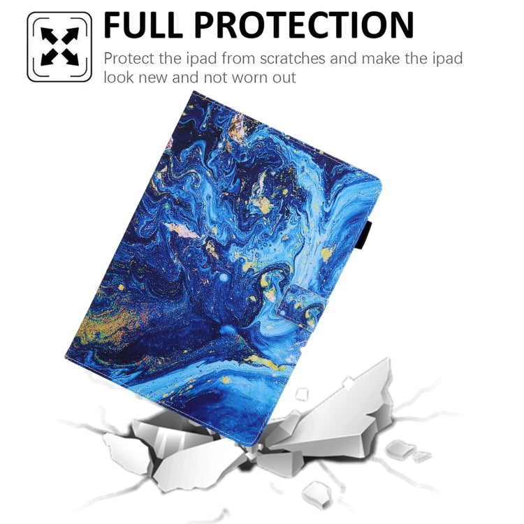 For iPad Pro 11 2024 Colored Drawing Leather Smart Tablet Case(Blue Gold) - iPad Pro 11 2024 Cases by PMC TechLife | Online Shopping South Africa | PMC TechLife | Buy Now Pay Later Mobicred