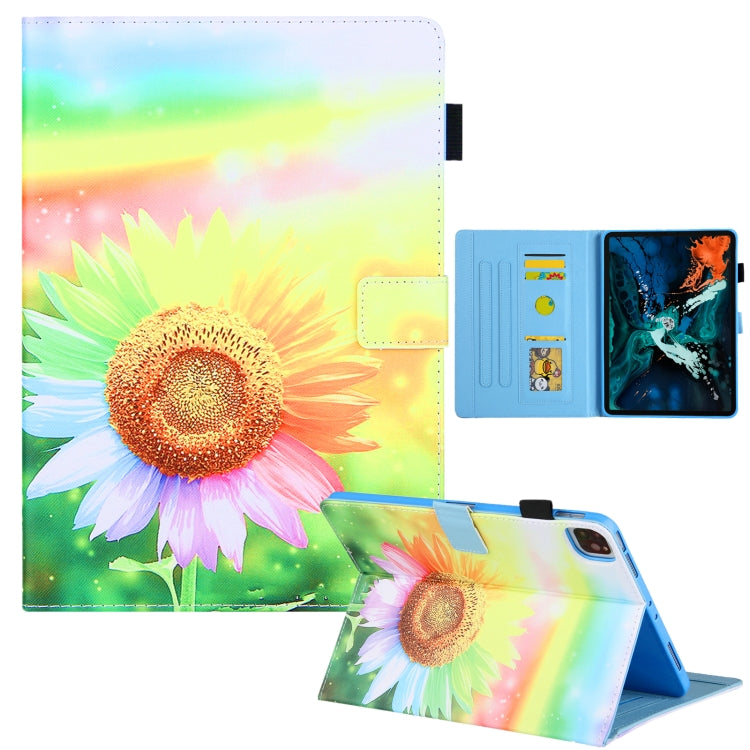 For iPad Pro 11 2024 Colored Drawing Leather Smart Tablet Case(Sunflower) - iPad Pro 11 2024 Cases by PMC TechLife | Online Shopping South Africa | PMC TechLife | Buy Now Pay Later Mobicred